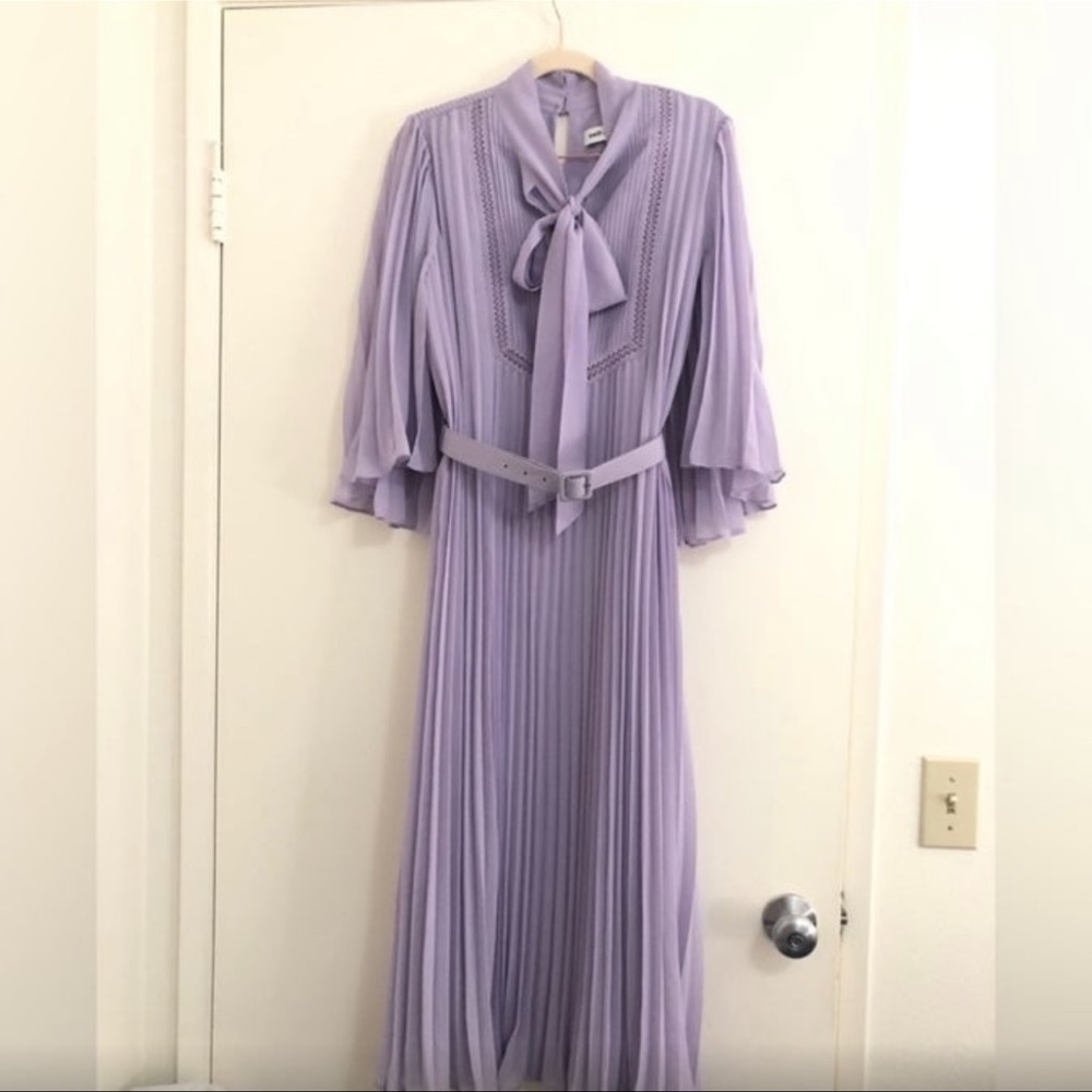 Self portrait Lavender Purple midi elegant dress - Picture 3 of 5